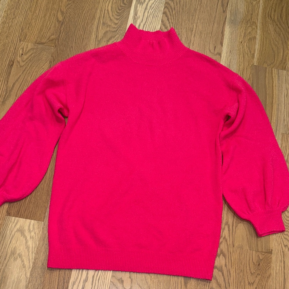 Lovers + Friends Vibrant Pink Turtleneck Sweater
